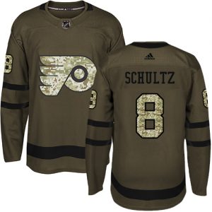 Pánské NHL Philadelphia Flyers dresy 8 Dave Schultz Authentic Zelená Adidas Salute to Service