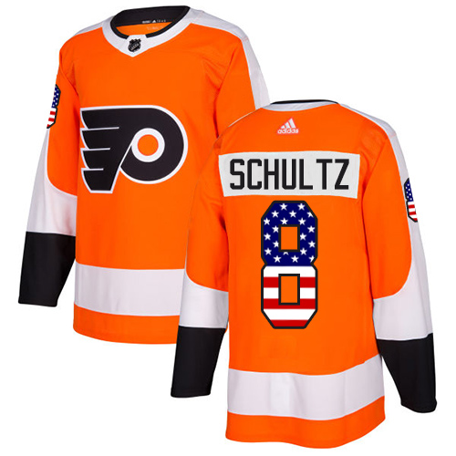 Pánské NHL Philadelphia Flyers dresy 8 Dave Schultz Authentic Oranžový Adidas USA Flag Fashion