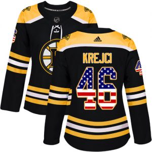 Dámské NHL Boston Bruins dresy David Krejci 46 Authentic Černá Adidas USA Flag Fashion