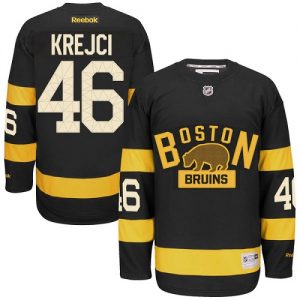 Dětské NHL Boston Bruins dresy David Krejci 46 Authentic Černá Reebok Winter Classic hokejové dresy