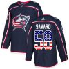 Pánské NHL Columbus Blue Jackets dresy 58 David Savard Authentic Námořnická modrá Adidas USA Flag Fashion