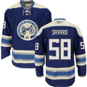 Pánské NHL Columbus Blue Jackets dresy 58 David Savard Authentic Námořnická modrá Reebok Alternativní hokejové dresy