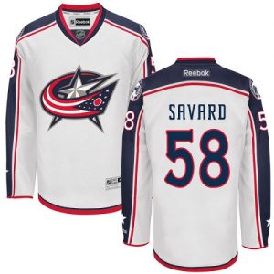 Pánské NHL Columbus Blue Jackets dresy 58 David Savard Authentic Bílý Reebok Venkovní hokejové dresy