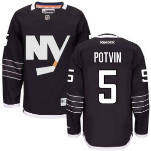 Pánské NHL New York Islanders dresy 5 Denis Potvin Authentic Černá Reebok Alternativní hokejové dresy
