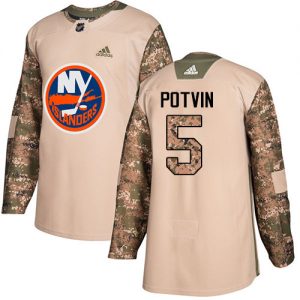 Pánské NHL New York Islanders dresy 5 Denis Potvin Authentic Camo Adidas Veterans Day Practice
