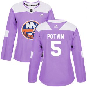 Dámské NHL New York Islanders dresy 5 Denis Potvin Authentic Nachový Adidas Fights Cancer Practice