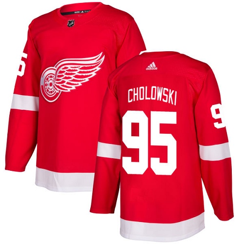 Pánské NHL Detroit Red Wings dresy 95 Dennis Cholowski Authentic Červené Adidas Domácí