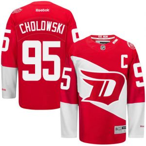 Pánské NHL Detroit Red Wings dresy 95 Dennis Cholowski Authentic Červené Reebok 2016 Stadium Series
