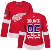 Dámské NHL Detroit Red Wings dresy 95 Dennis Cholowski Authentic Červené Adidas USA Flag Fashion