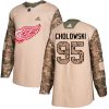 Dětské NHL Detroit Red Wings dresy 95 Dennis Cholowski Authentic Camo Adidas Veterans Day Practice