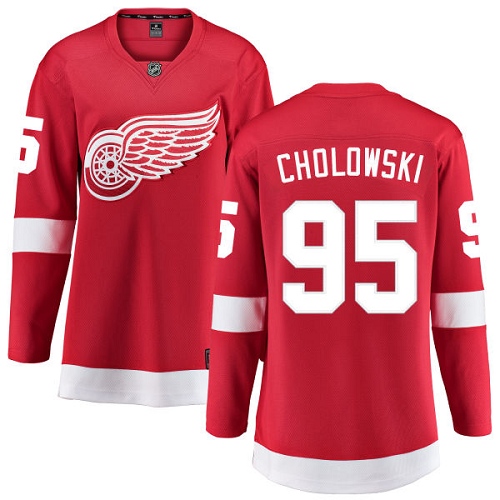 Dámské NHL Detroit Red Wings dresy 95 Dennis Cholowski Breakaway Červené Fanatics Branded Domácí