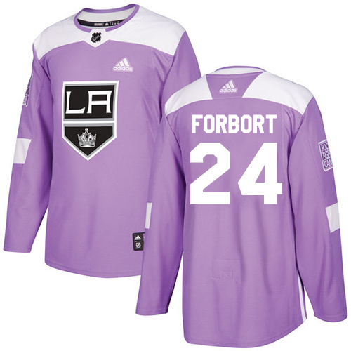 Pánské NHL Los Angeles Kings dresy 24 Derek Forbort Authentic Nachový Adidas Fights Cancer Practice