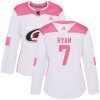 Dámské NHL Carolina Hurricanes dresy 7 Derek Ryan Authentic Bílý Růžový Adidas Fashion