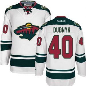Pánské NHL Minnesota Wild dresy 40 Devan Dubnyk Authentic Bílý Reebok Venkovní hokejové dresy