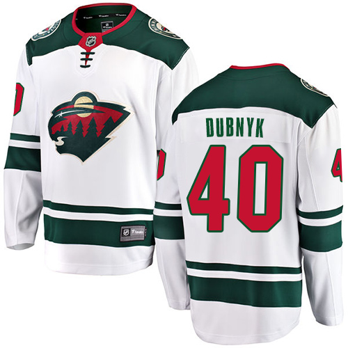 Pánské NHL Minnesota Wild dresy 40 Devan Dubnyk Breakaway Bílý Fanatics Branded Venkovní