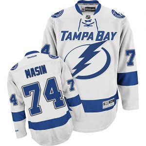 Pánské NHL Tampa Bay Lightning dresy 74 Dominik Masin Authentic Bílý Reebok Venkovní hokejové dresy