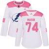 Dámské NHL Tampa Bay Lightning dresy 74 Dominik Masin Authentic Bílý Růžový Adidas Fashion