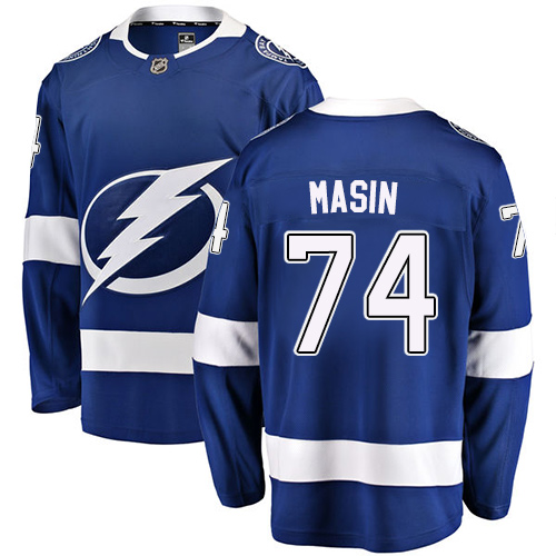 Dětské NHL Tampa Bay Lightning dresy 74 Dominik Masin Breakaway královská modrá Fanatics Branded Domácí