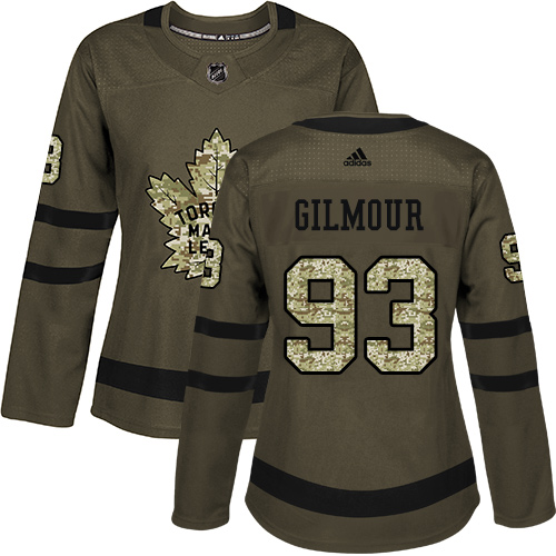Dámské NHL Toronto Maple Leafs dresy 93 Doug Gilmour Authentic Zelená Adidas Salute to Service