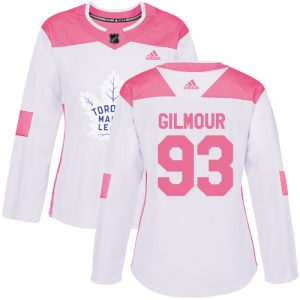 Dámské NHL Toronto Maple Leafs dresy 93 Doug Gilmour Authentic Bílý Růžový Adidas Fashion