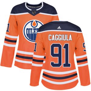 Dámské NHL Edmonton Oilers dresy 91 Drake Caggiula Authentic Oranžový Adidas Domácí