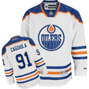 Dámské NHL Edmonton Oilers dresy 91 Drake Caggiula Authentic Bílý Reebok Venkovní hokejové dresy