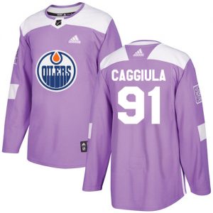 Dětské NHL Edmonton Oilers dresy 91 Drake Caggiula Authentic Nachový Adidas Fights Cancer Practice