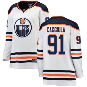 Dámské NHL Edmonton Oilers dresy 91 Drake Caggiula Breakaway Bílý Fanatics Branded Venkovní