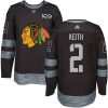 Pánské NHL Chicago Blackhawks dresy 2 Duncan Keith Authentic Černá Adidas 1917 2017 100th Anniversary