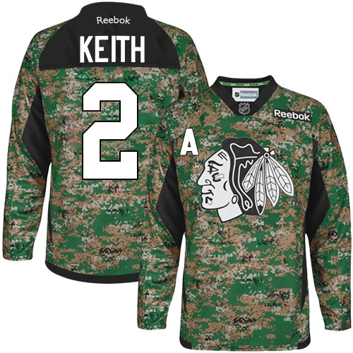 Pánské NHL Chicago Blackhawks dresy 2 Duncan Keith Authentic Camo Reebok Veterans Day Practice