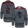 Pánské NHL Chicago Blackhawks dresy 2 Duncan Keith Authentic Charcoal Reebok Cross Check Fashion