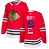 Pánské NHL Chicago Blackhawks dresy 2 Duncan Keith Authentic Červené Adidas USA Flag Fashion