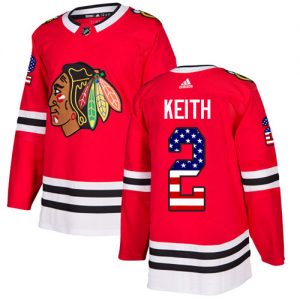 Pánské NHL Chicago Blackhawks dresy 2 Duncan Keith Authentic Červené Adidas USA Flag Fashion