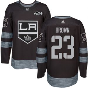 Pánské NHL Los Angeles Kings dresy 23 Dustin Brown Authentic Černá Adidas 1917 2017 100th Anniversary