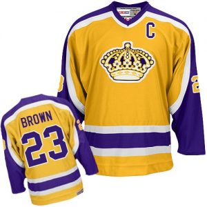 Pánské NHL Los Angeles Kings dresy 23 Dustin Brown Authentic Zlato Reebok