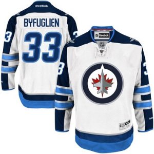 Pánské NHL Winnipeg Jets dresy 33 Dustin Byfuglien Authentic Bílý Reebok Venkovní hokejové dresy