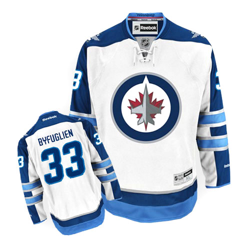 Dámské NHL Winnipeg Jets dresy 33 Dustin Byfuglien Authentic Bílý Reebok Venkovní hokejové dresy