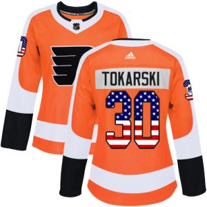Dámské NHL Philadelphia Flyers dresy 30 Dustin Tokarski Authentic Oranžový Adidas USA Flag Fashion