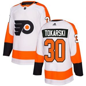 Dámské NHL Philadelphia Flyers dresy 30 Dustin Tokarski Authentic Bílý Adidas Venkovní