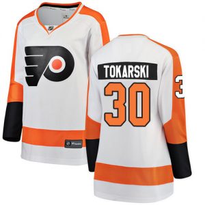 Dámské NHL Philadelphia Flyers dresy 30 Dustin Tokarski Breakaway Bílý Fanatics Branded Venkovní