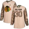 Dětské NHL Chicago Blackhawks dresy 30 ED Belfour Authentic Camo Adidas Veterans Day Practice