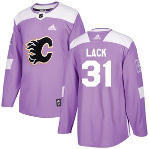 Pánské NHL Calgary Flames dresy Eddie Lack 31 Authentic Nachový Adidas Fights Cancer Practice