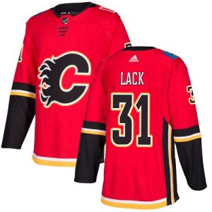 Pánské NHL Calgary Flames dresy Eddie Lack 31 Authentic Červené Adidas Domácí