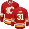 Pánské NHL Calgary Flames dresy Eddie Lack 31 Authentic Červené Reebok Alternativní hokejové dresy