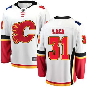 Pánské NHL Calgary Flames dresy Eddie Lack 31 Breakaway Bílý Fanatics Branded Venkovní