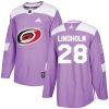 Dětské NHL Carolina Hurricanes dresy 28 Elias Lindholm Authentic Nachový Adidas Fights Cancer Practice