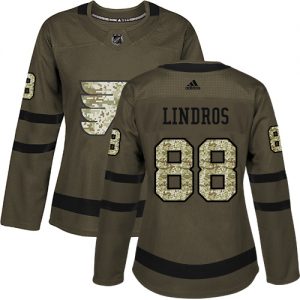 Dámské NHL Philadelphia Flyers dresy 88 Eric Lindros Authentic Zelená Adidas Salute to Service