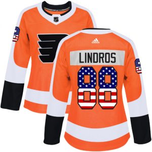 Dámské NHL Philadelphia Flyers dresy 88 Eric Lindros Authentic Oranžový Adidas USA Flag Fashion