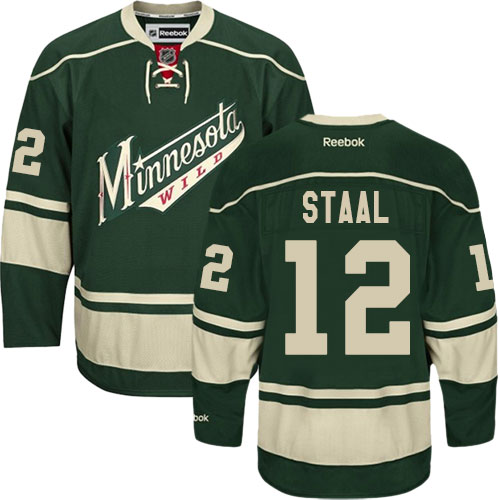 Dětské NHL Minnesota Wild dresy 12 Eric Staal Authentic Zelená Reebok Alternativní hokejové dresy