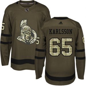 Pánské NHL Ottawa Senators dresy 65 Erik Karlsson Authentic Zelená Adidas Salute to Service